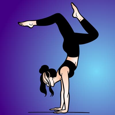 a woman doing a handstand