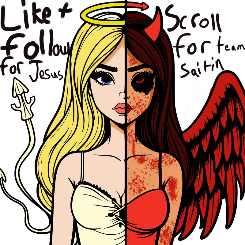 devil vs angel realistic girl