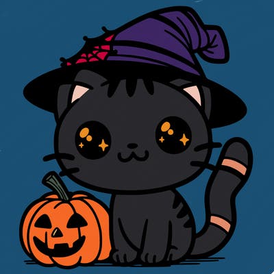 cute halloween cat