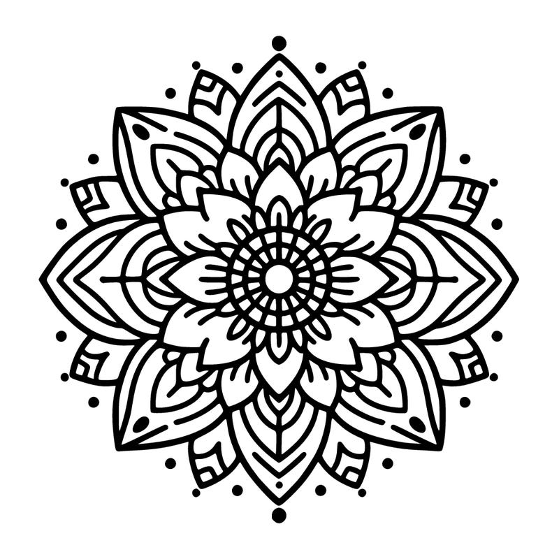 simple mandala flower pattern for kids