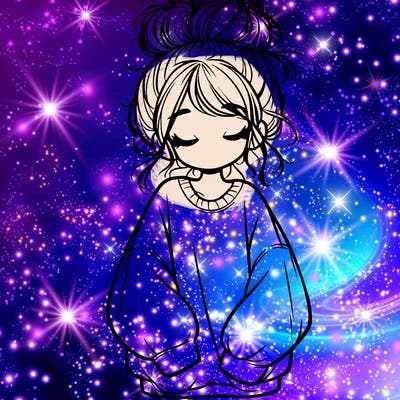 girl with baggy sweatshirt and messy bun