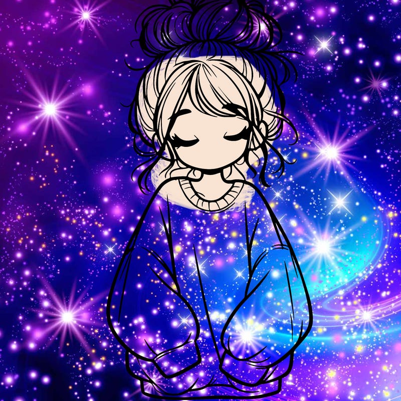 girl with baggy sweatshirt and messy bun