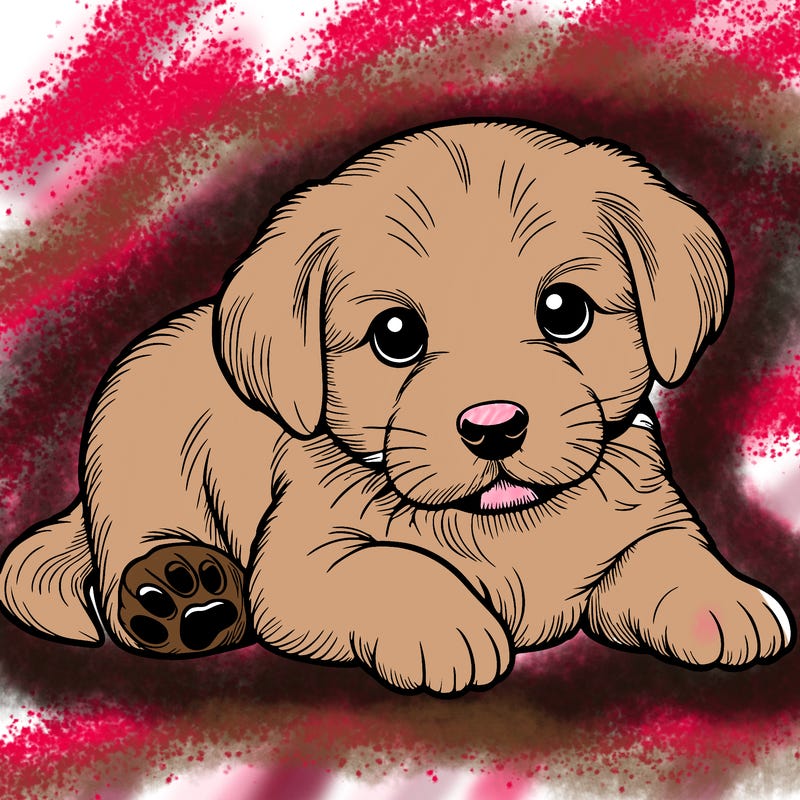 a cute realistic puppy