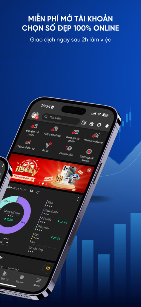 TCInvest - TCInvest mobile app interface for stock trading and portfolio management in Vietnam