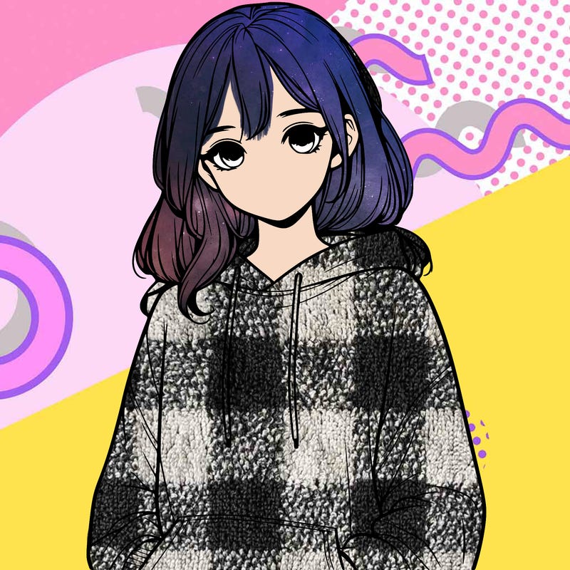 realistic girl with sweat shirt on