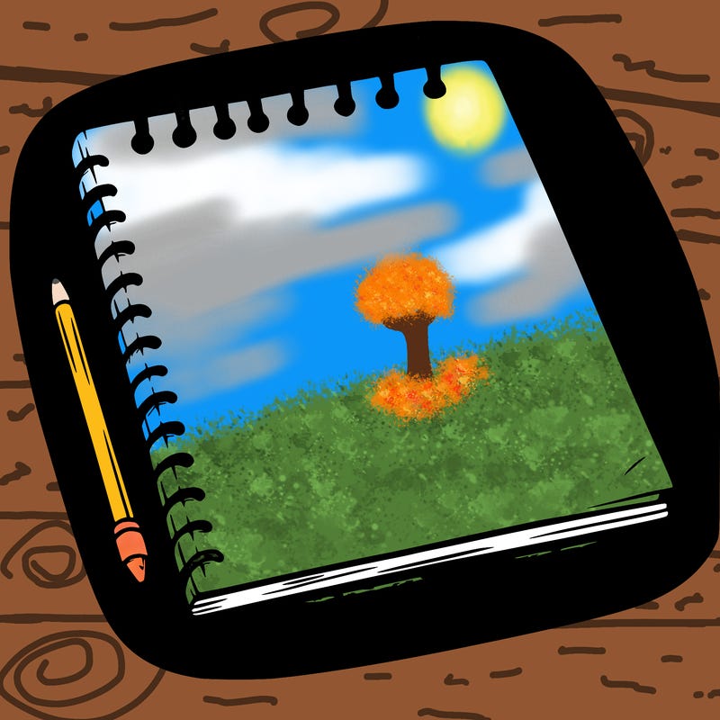 a blank sketch pad