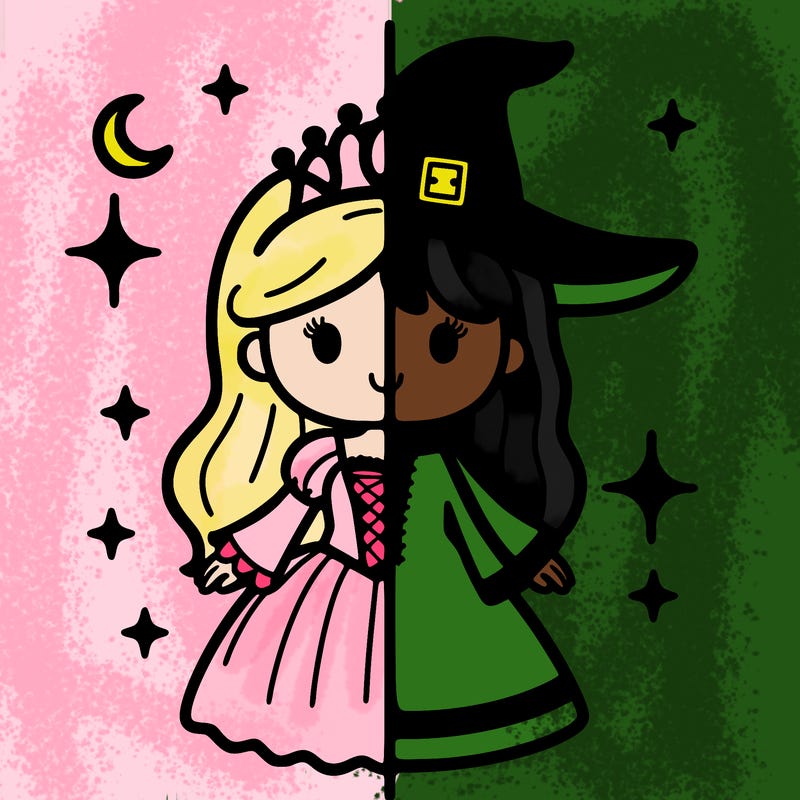 split princess and witch