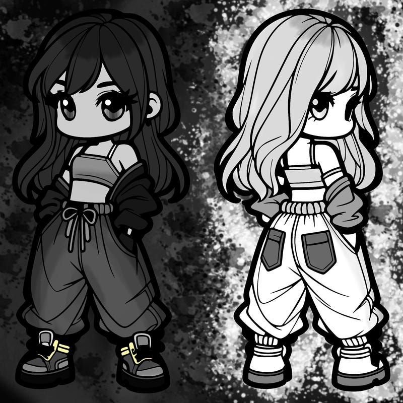 girl in crop top and baggy pants