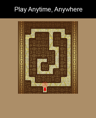 Dungeon Crawler RPG Watch - ダンジョンクローラーRPGの詳細な迷路マップレイアウト。赤い移動矢印が表示されている。