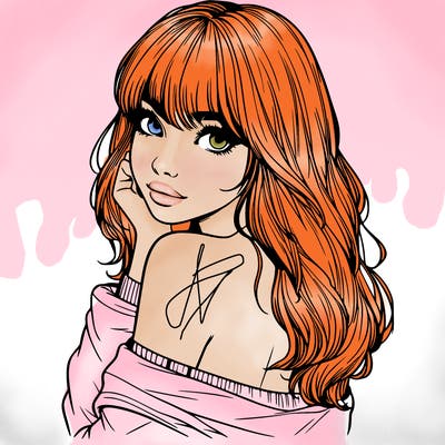 realistic girl with bangs looking over her shoulder