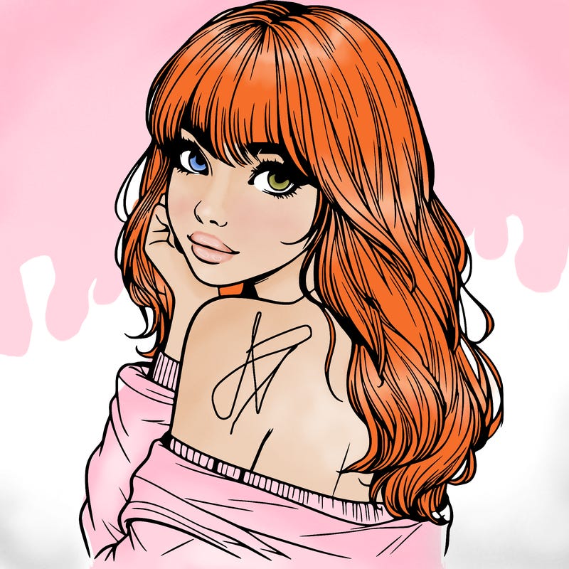 realistic girl with bangs looking over her shoulder