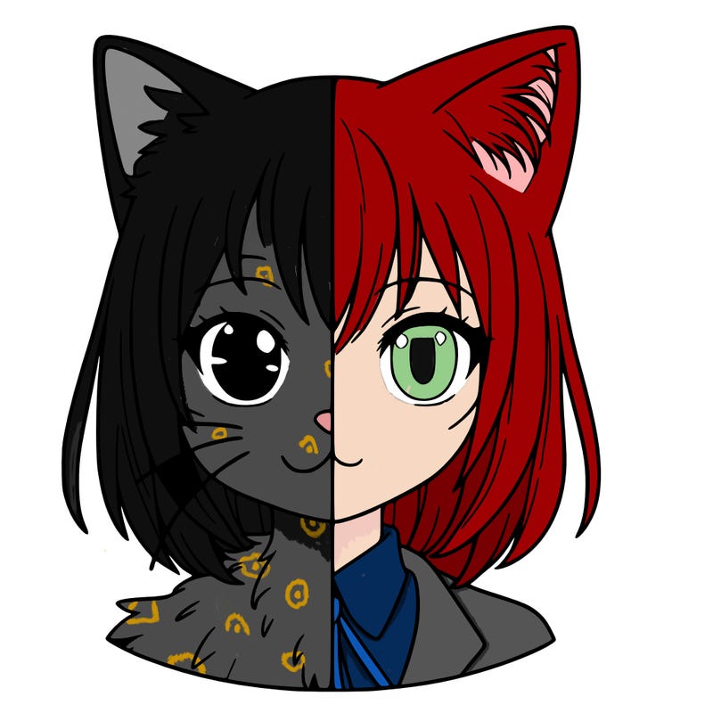 half cat half human anime girl