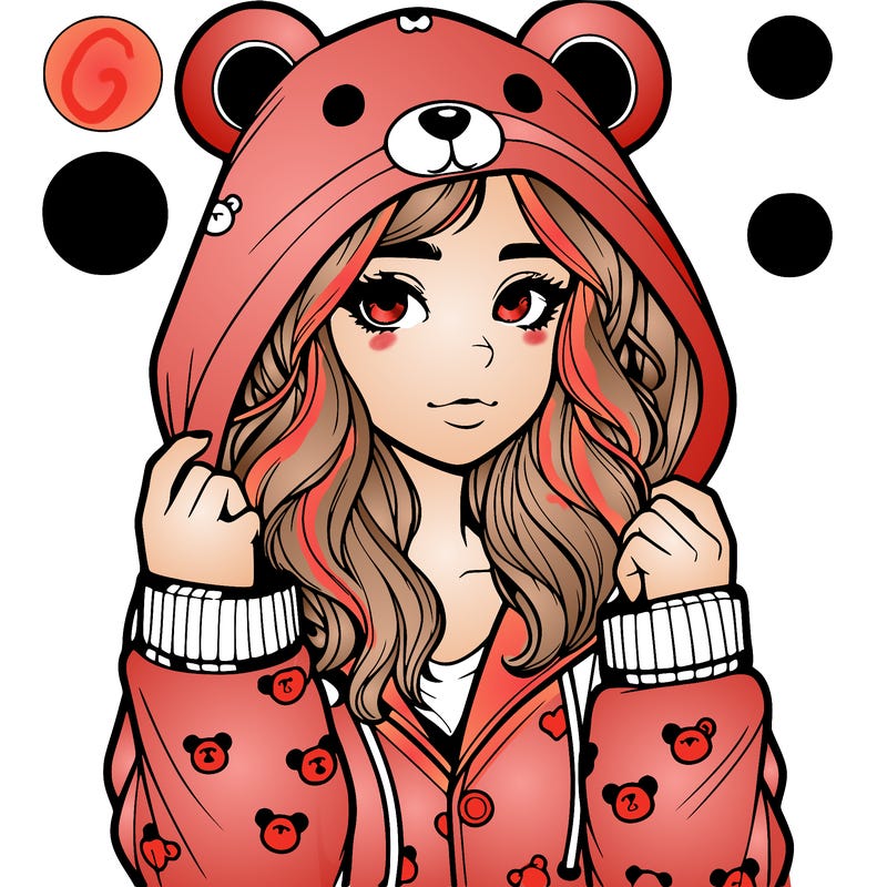realistic girl in a animal pjs hoodie