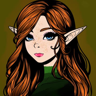 elf girl realistic dark fantasy