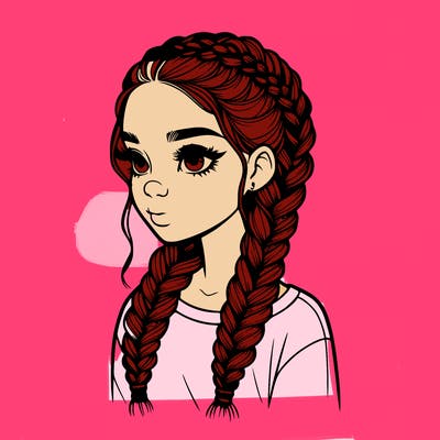 realistic girl with braids