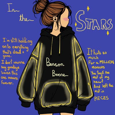 realistic girl with a oversized sweatshirt on and a bun