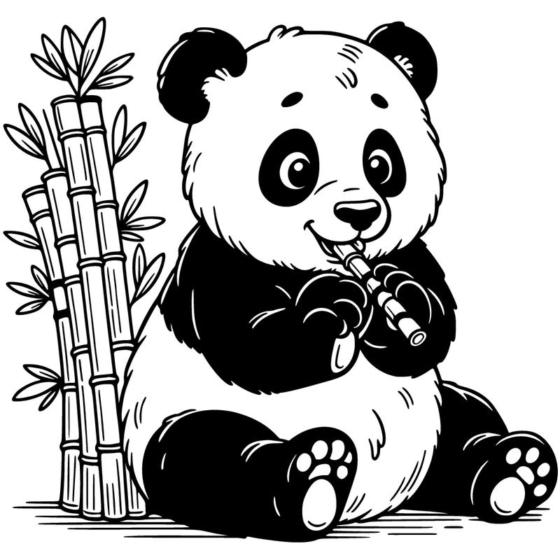 panda eating bamboo