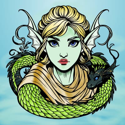 realistic mythical woman creature