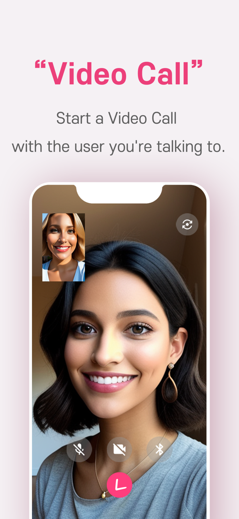 TopL - Interfaz de videollamada en la aplicación TopL mostrando a dos mujeres sonriendo durante un chat