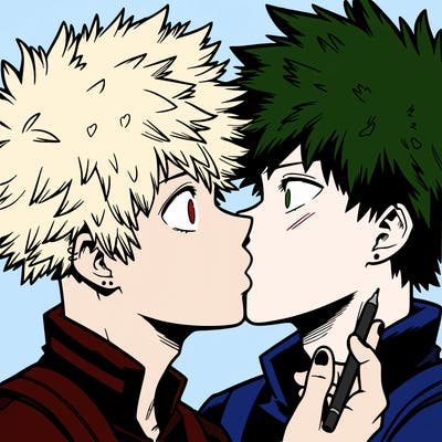 bakudeku kiss realistic