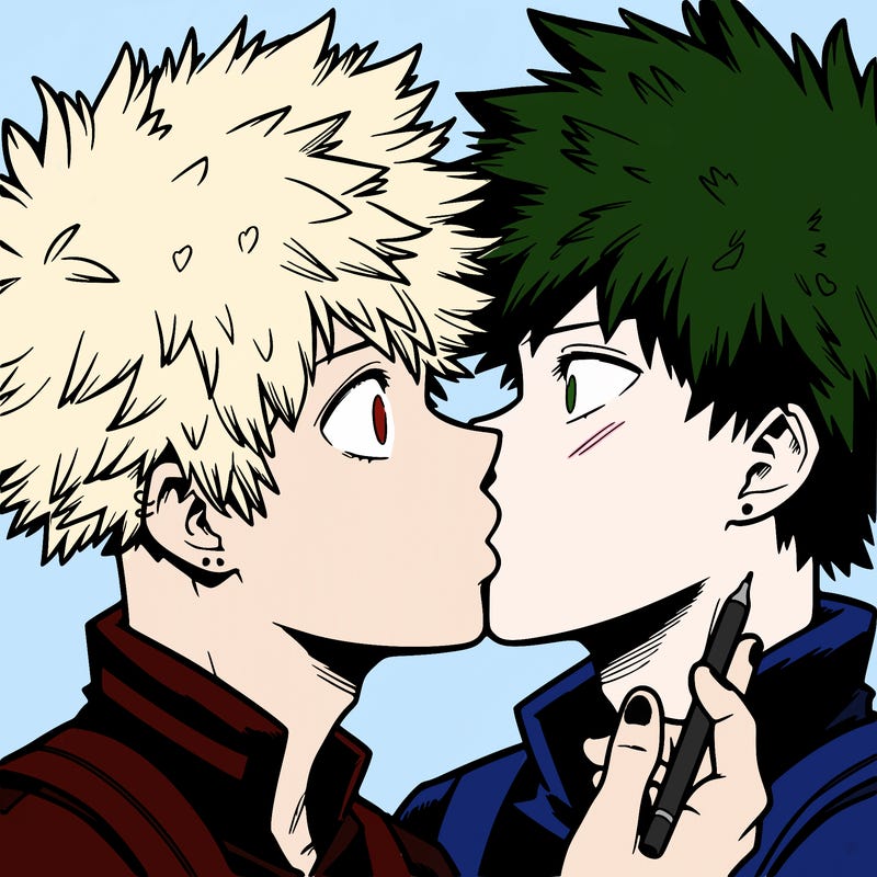 bakudeku kiss realistic