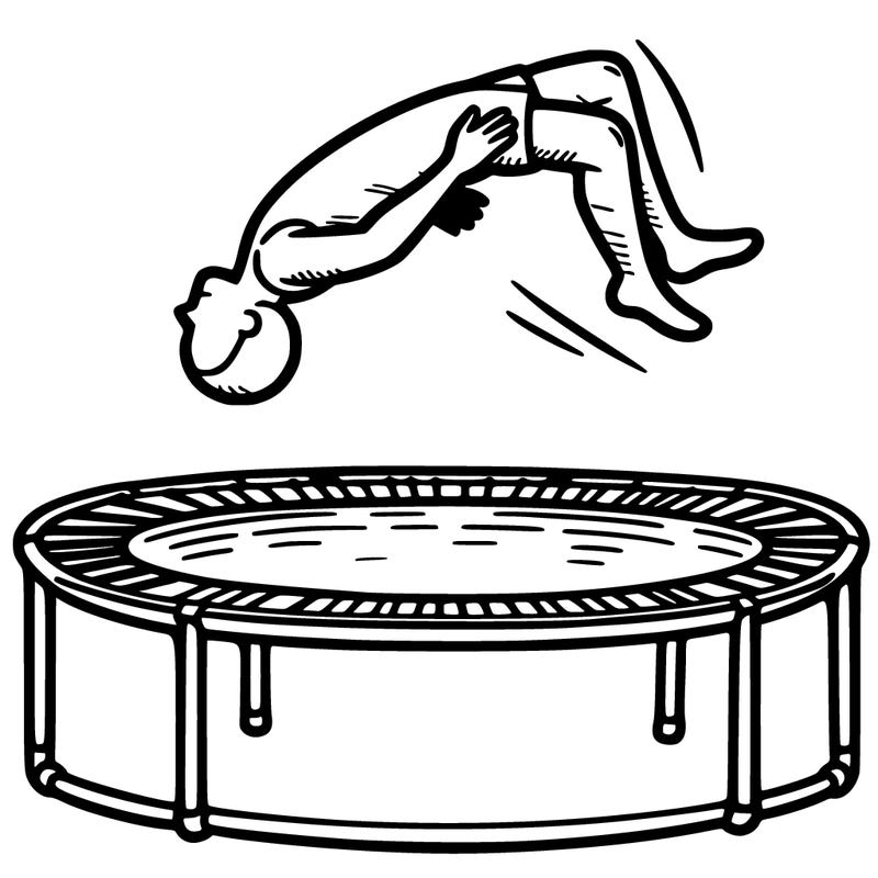 human backflipping on a trampoline