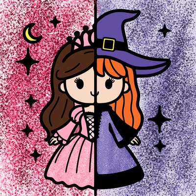 split princess and witch