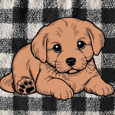 a cute realistic puppy