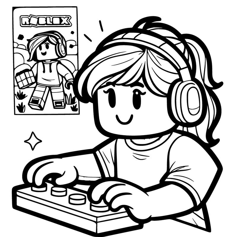 a girl playing roblox