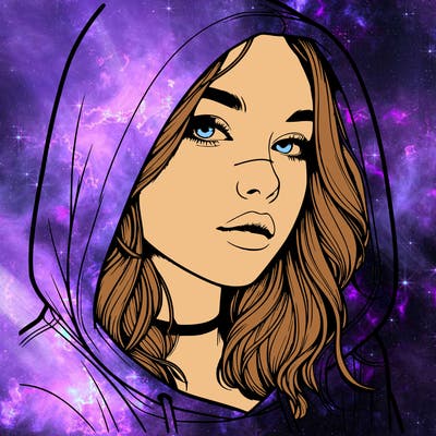 realistic girl with hood on