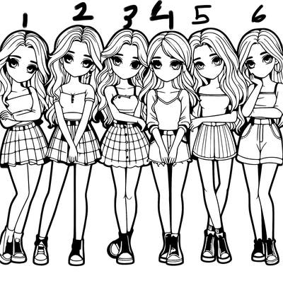 a group of girls realistic