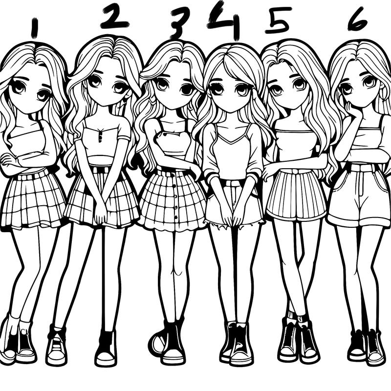 a group of girls realistic