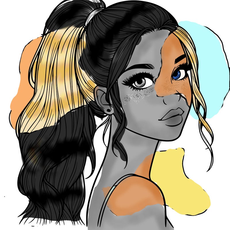 realistic pretty girl with high pony tail