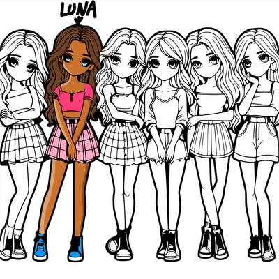 a group of girls realistic