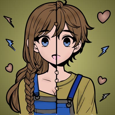 realistic girl boy split