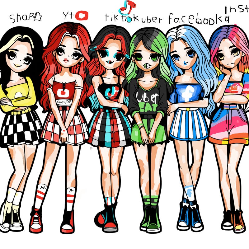 a group of girls realistic