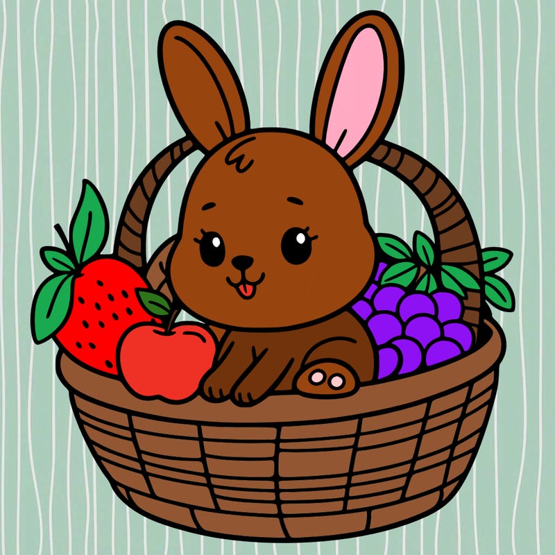 bunny in a fruit basket