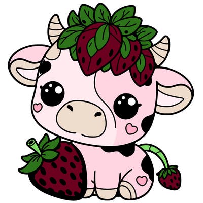 cute strawberry cow