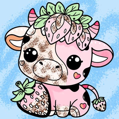 cute strawberry cow