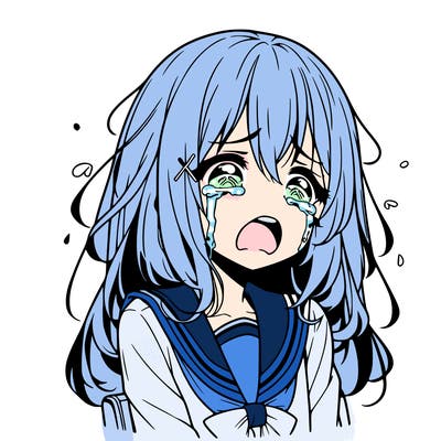 anime a girl crying