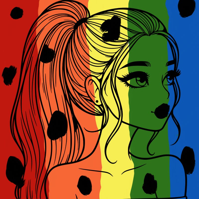 a beautiful and realistic girl with a high pony tail