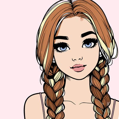 realistic girl with braids