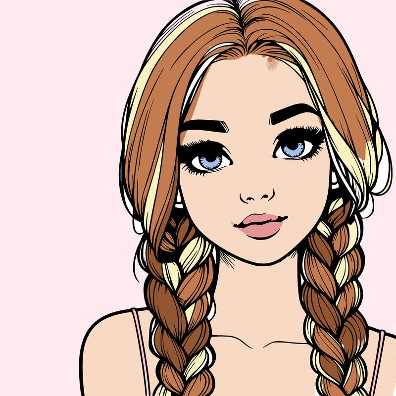 realistic girl with braids