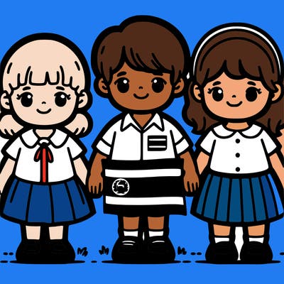 little costa rican boys and girls at the costa rican national museum whose image includes the flag of costa rica