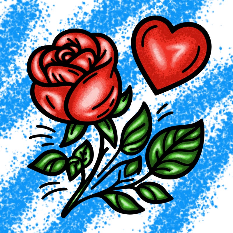 rose and heart