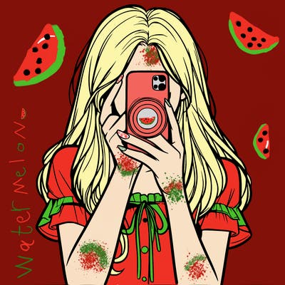 a realistic girl holding her phone taking pictures