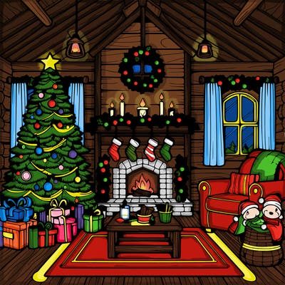 christmas house interior