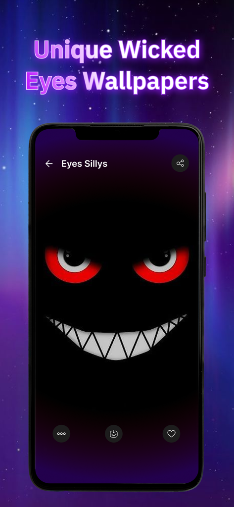 Silly Smiles Live Wallpapers - A dark mobile wallpaper featuring wicked red eyes and a sharp white smile