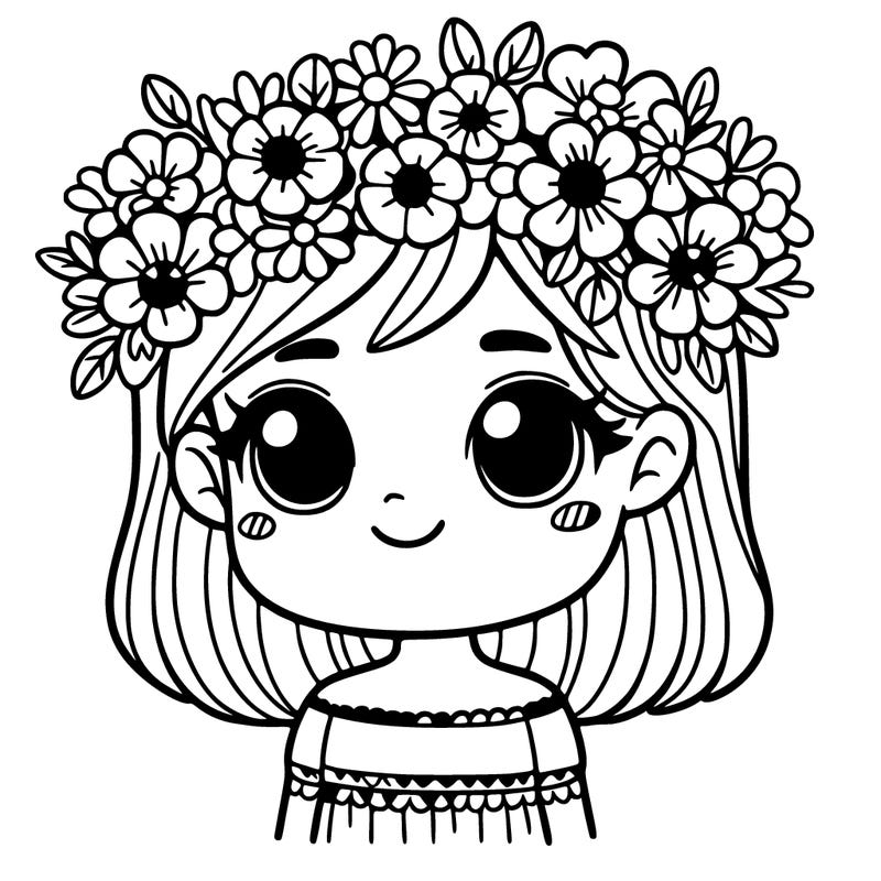 girl with flowers crown