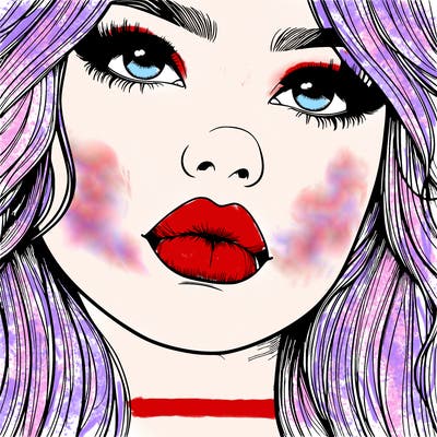 really realistic girl with lips